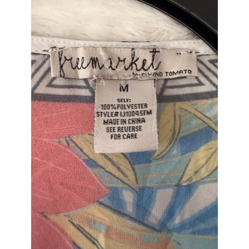 Freemarket Flying Tomato Kimono Cardigan Womens M Boho Floral Duster Open Front - Picture 3 of 6